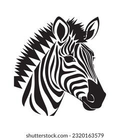 ilustración vectorial en blanco y negro de cebra 
