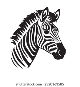 ilustración vectorial en blanco y negro de cebra 