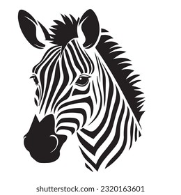 zebra black and white vector illustration 