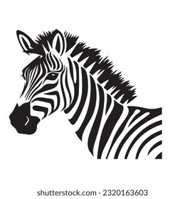 ilustración vectorial en blanco y negro de cebra 