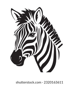 ilustración vectorial en blanco y negro de cebra 