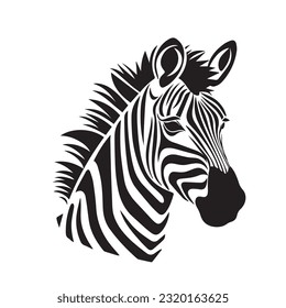 zebra black and white vector illustration 