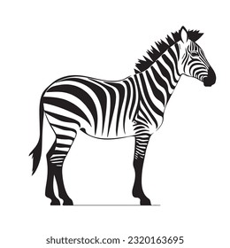 ilustración vectorial en blanco y negro de cebra 