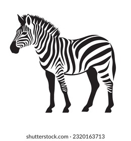 Zebra-Schwarz-Weiß-Vektorgrafik 