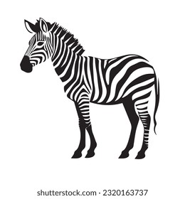 ilustración vectorial en blanco y negro de cebra 