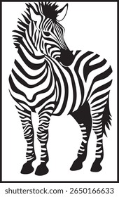 Zebra Canvas Art  Black and White Striped Horse Head Silhouette