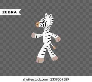 Zebra cartoon character, animals and african savannah, graphic design. Nature, wildlife, safari, zoo, wilderness and fauna, vector design and illustration