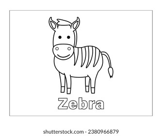 zebra cartoon character coloring page