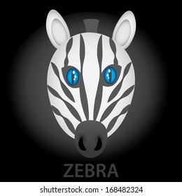 zebra cartoon character head eps10