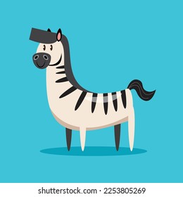 zebra cartoon character vector illustration
