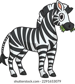 Zebra Cartoon Colored Clipart Illustration