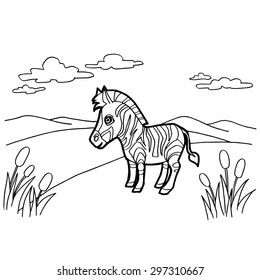 zebra cartoon coloring pages vector
