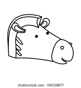 zebra cartoon head in monochrome silhouette