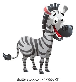 Zebra cartoon style, vector art and illustration.