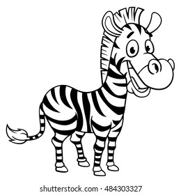 Zebra cartoon style, vector art and illustration.