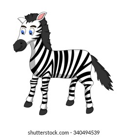 Zebra Cartoon Vector Illustration