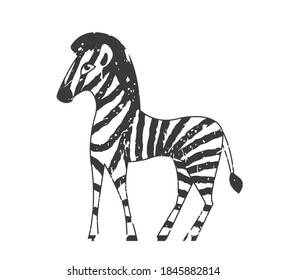 Zebra cartoon vector illustration for children design or print t shirt. 