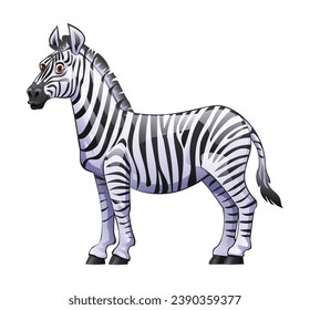Zebra cartoon vector illustration isolated on white background