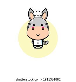 Zebra chef character illustration design