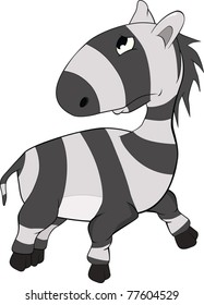 Zebra the child. Cartoon