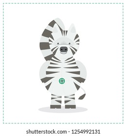 Zebra child, little funny zebra, vector