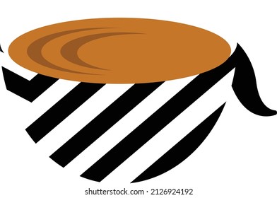 Zebra coffee café logo vector. Black, white, brown icon isolated on white background.