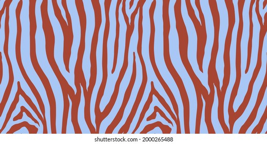 Zebra colorful seamless pattern. Vector animal skin print. Fashion stylish organic texture.