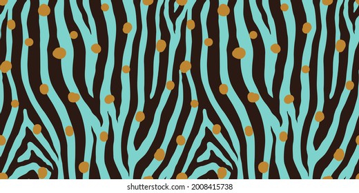 Zebra colorful seamless pattern. Vector animal skin print. Fashion stylish organic texture.