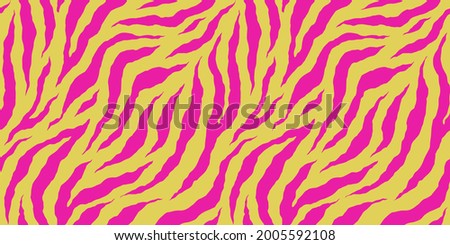 Zebra colorful seamless pattern. Vector animal skin print. Fashion stylish organic texture.