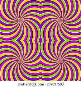 Zebra - colorful vector background (spin illusion). Seamless pattern.