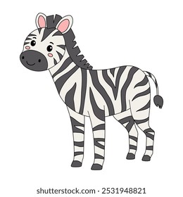 Páginas de coloração de zebra para crianças. Traço e cor zebra. Cartão-flashcard de zebra animal para ilustração de vetores infantis. A letra Z é para zebra. Planilhas de jardim de infância e pré-escola imprimíveis para crianças.