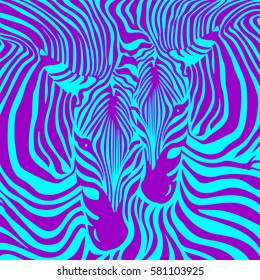 Zebra Couple background. vector illustration. Animal skin print texture.