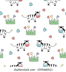 Zebra couple in love, seamless pattern for your design.concept for valentine's day.