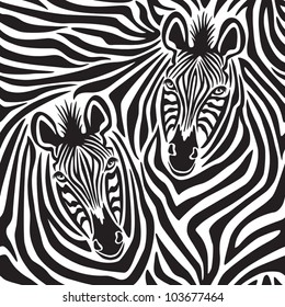 Zebra Couple repeating pattern.