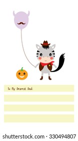 zebra cowboy daddy greeting card