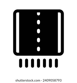 Zebra Cross Glyph Icon - Single Icon, Vector