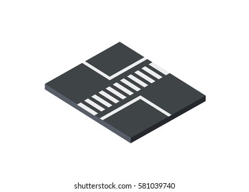 zebra cross isometric illustration