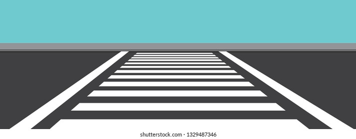 Zebra Crossing the Front Vector Illustration