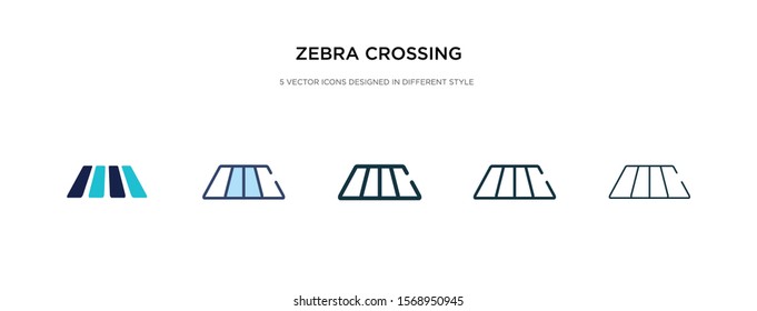 zebra crossing icon in different style vector illustration. two colored and black zebra crossing vector icons designed in filled, outline, line and stroke style can be used for web, mobile, ui