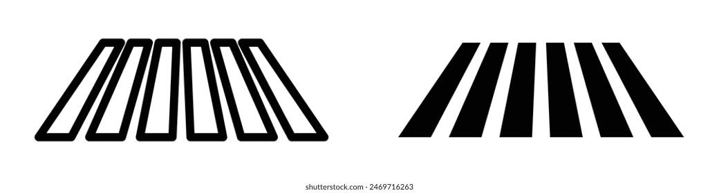Zebra crossing icon logo set vector
