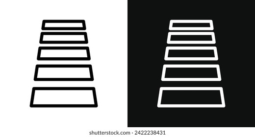 Zebra Crossing Icon Set. Vector Illustration