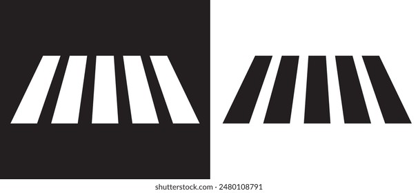 Zebra crossing icon, Street crossing vector sign. Crosswalk icon symbol and logo design. Vector illustration.	