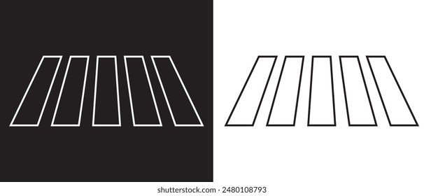 Zebra crossing icon, Street crossing vector sign. Crosswalk icon symbol and logo design. Vector illustration.	