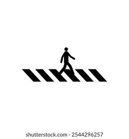zebra crossing icon vector illustration logo design