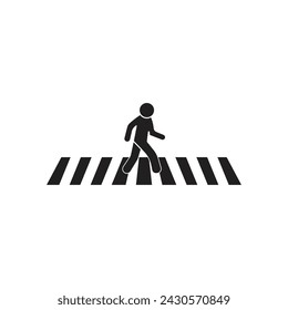zebra crossing icon vector template illustration logo design