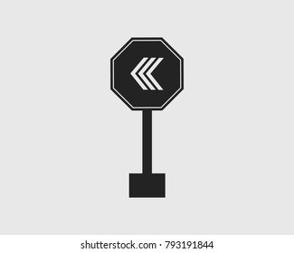 Zebra crossing  Left  street sign icon