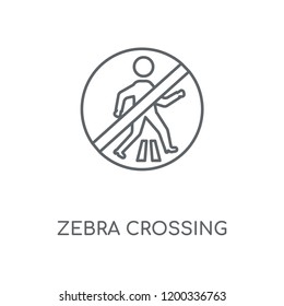 Zebra crossing linear icon. Zebra crossing concept stroke symbol design. Thin graphic elements vector illustration, outline pattern on a white background, eps 10.