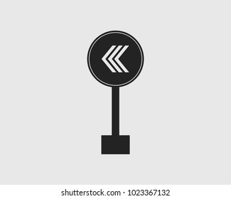 Zebra crossing in Right rounded sign of street