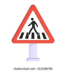 Señal de cruce de cebra, descarga de vector plana

