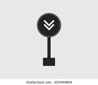 Zebra crossing Rounded street sign icon